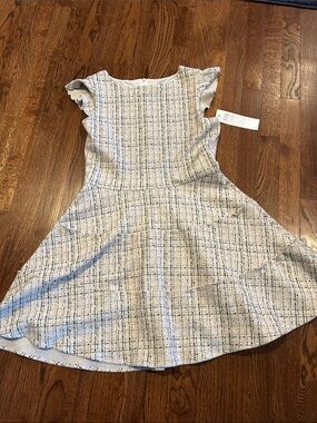 Girls White & black and pink Tweed Fit-and-Flare Dress